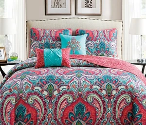 Full/Queen Comforter Set : Bohemian Style Paisley Design, All Season Luxuriou... - Picture 1 of 5