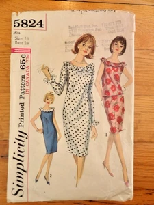 Vintage 1964 Simplicity Sewing Pattern 5824 Dress Skirt Blouse Size 14 - Picture 1 of 2