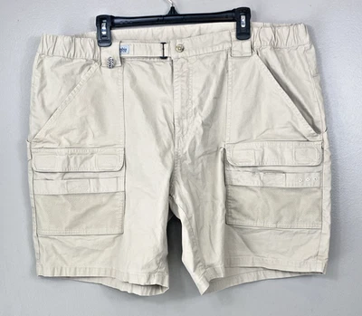 Columbia PFG Pantalones Cortos Para Hombre 2X Beige 8L Caqui Bolsillos de Carga Senderismo Pesca Safari Foto 1 de 4