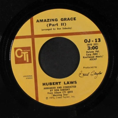 HUBERT LAWS: amazing grace / part 2 CTI 7" Single 45 RPM Foto 1 de 2