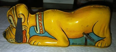 迪士尼 1930 年代智慧冥王星锡发条玩具马克思带盒 — 第 1/4 张图片