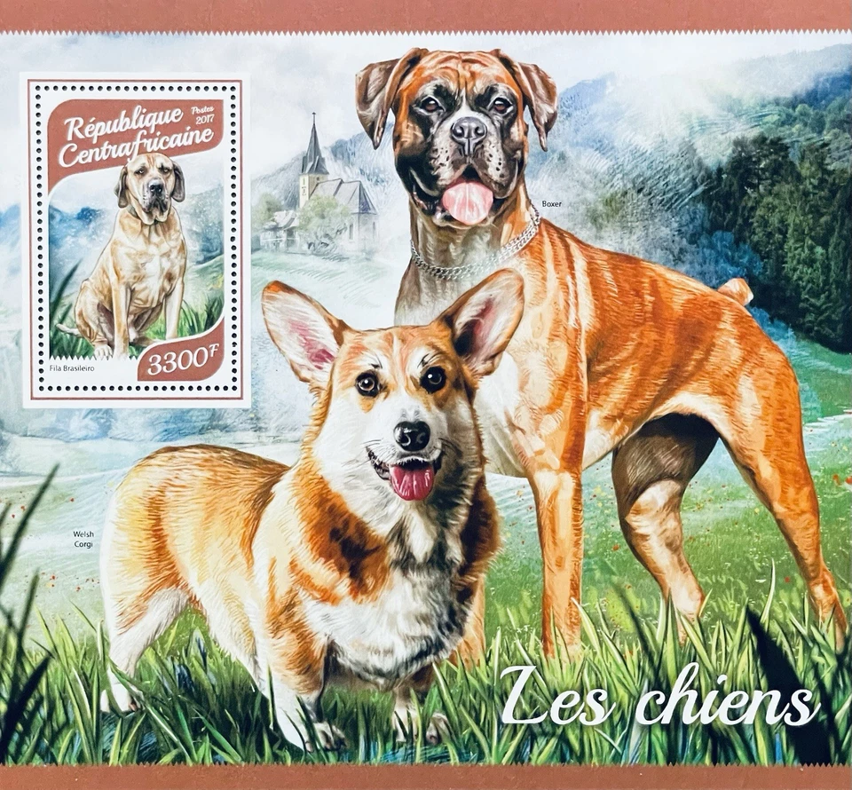 SELLOS DE PERROS DE ÁFRICA CENTRAL SS MNH 2017 MNH BOXEADOR PERRO DE TRABAJO BRASILEÑO ANIMALES 1 Foto 1 de 1