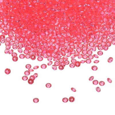4000 Pcs Acrylic Wedding Table Diamonds 6 mm Crystals Gems Dark Pink Foto 1 de 4