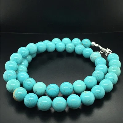 COLLIER 925/- SILBER MIT SYNTH. TÜRKIS SCHMUCKJAGD - Bild 1 von 4