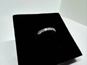 ANELLO/FASCIA IMPILABILE VINTAGE KUBER ORO BIANCO 14K DIAMANTI misura 4,75, 2,1g - Foto 1 di 14