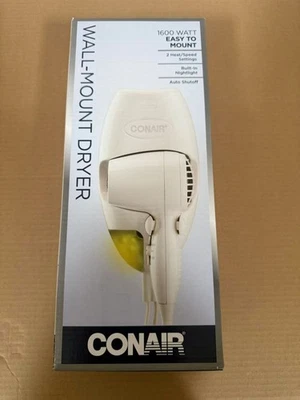 Conair Wall-Mount Hair Dryer, 1600W Hair Dryer with LED Night Light, Wall Mount - Image 1 of 3