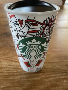 Starbucks 2017 Christmas Holiday Travel Tumbler 12oz Becher Kaffeetasse  - Bild 1 von 6