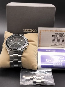 Reloj cronógrafo piloto de cuarzo SEIKO 7T92-0CF0 SND253P1 AE para hombre en buen estado - Imagen 1 de 14