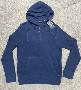 Polo Ralph Lauren Cashmere Azul Marino Waffle Sudadera con Capucha Para Hombre Pequeña Nueva con Etiquetas $398 - Imagen 1 de 10
