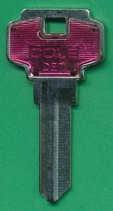 DE-7 KEY BLANK PINK PLASTIC TOP - Picture 1 of 1
