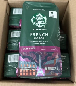 Starbucks frijol entero asado francés tostado oscuro estuche de 12 onzas de 6 cheques BB! - Imagen 1 de 3