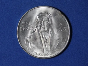 1978-MEXICO, CIEN PESOS, .72 SILVER #P29360 - Picture 1 of 2