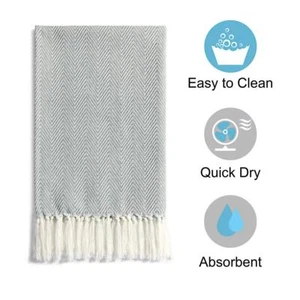 Tassels Cotton Hand Face Head Guest Gym Towel Set Washcloth Kitchen Tea Towel Di - Picture 1 of 6