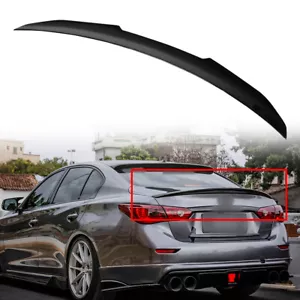 For 2014-2023 Infiniti Q50 Rear Trunk Spoiler Wing Lip Glossy Black PSM Style US - Picture 1 of 12