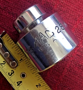 Mac Tool V6 Metric 28mm Chrome Short Socket 1/2"dr 6pt 1.5"L USA Good 9.5/10 - Picture 1 of 10