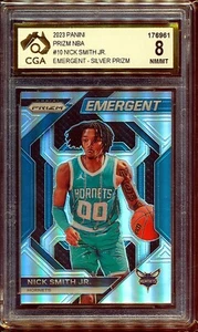 2023-24 Panini Prizm Emergent Prizms Silver #10 Nick Smith Jr. CGA 8 - Picture 1 of 3