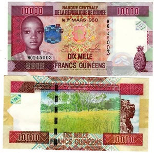 RÉPUBLIQUE DE Guinée / GUINEA Billet 10000 Francs 2012 P46 ANANAS NEUF UNC - Picture 1 of 1