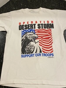 US Military - 1991 Operation Desert Storm T Shirt - Support our Troops - M - Picture 1 of 5