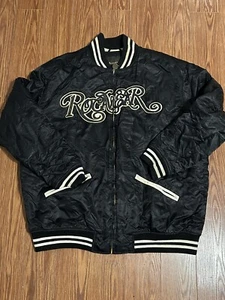 Rocawear Jacket Mens Black Bomber  Puffer Full Zip Vintage Y2K Size 3x Spellout - Picture 1 of 9