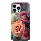 Belle coque téléphone design Peach & Rose Roses pour iPhone 7 8 X XS XR SE 11 12 1