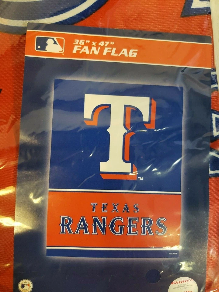NUEVO Texas Rangers 2 Caras GRANDE Bandera 36" x 47" MLB Fan Yard Exterior Nylon Foto 1 de 3