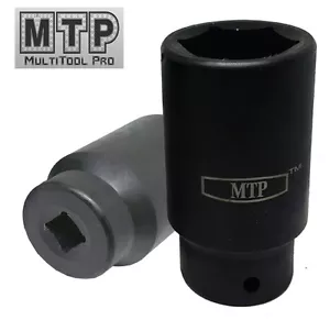 1/2" Drive, Deep Air Impact Socket CrV Heated Treated 6 Point Metric / SAE - Picture 1 of 14