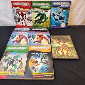 Lot of 7 Lego Bionicle Books Chronicles & Adventures Scholastic + 1 DVD - Picture 1 of 23