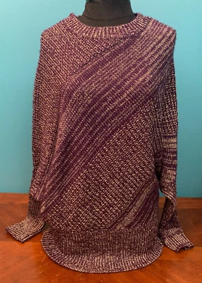 Suéter para mujer púrpura y metálico dorado calce relajado - pequeño/mediano, mezcla de acrílico Foto 1 de 4