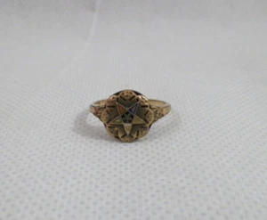 10 Karat Gold Oststern Ring 2,23 Gramm Größe 8,5 Freimaurer Freimaurer - Bild 1 von 5