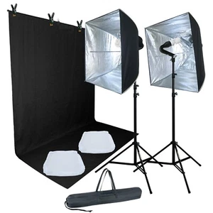 Linco Studio Lighting Light Video Photo Softbox Photography Kit Backdrop Muslin - Picture 1 of 19