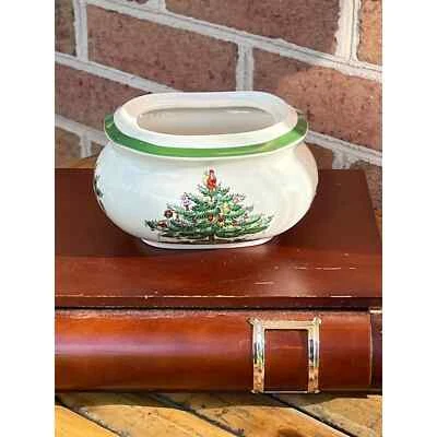 Vintage SPODE  Sugar Bowl No Lid Christmas Tree (Green Trim)Replacement - Image 1 of 4