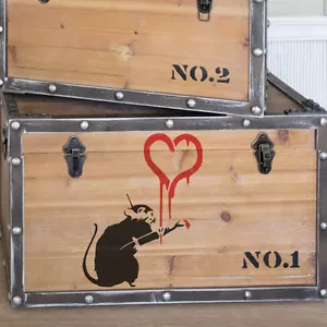 Banksy Ratte Malen Herz Schablone Graffiti Heim Dekor Craft Kunst Ideal Stencils - Bild 1 von 6