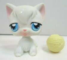 Littlest Pet Shop All White Angora Cat #9 Blue Eyes