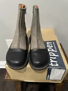 🔥 TRIPPEN Black Distressed Ankle Leather boots Size EUR 36/6 - Picture 1 of 8