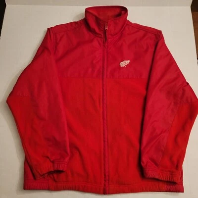 Vintage Detroit Red Wings Jacket Mens XL Fit Red Reebok Full Zip Coat NHL Hockey - Image 1 of 4