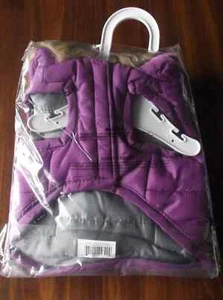 LOOKIN GOOD REVERSIBLE PUFFY PURPLE GRAY DOG COAT HOOD FUR TRIM SIZE LARGE - Picture 1 of 2