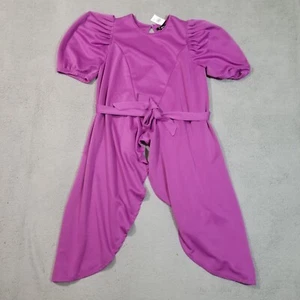 Rainbow Dress Womens 3X Purple Short Sleeve Tied Round Neck Ladies Casual - Picture 1 of 18