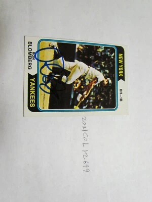 1974 Topps Ron Blomberg Signed Baseball Beckett Pre-Certified 3 - Image 1 of 2