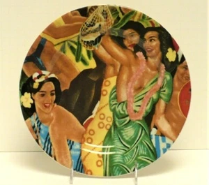 HAWAIIANISCHE WARE 10"" ESSTELLER Festival des Meeres Eugene Savage Lynn Krantz - Bild 1 von 3