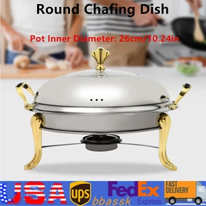 Stainless Steel Chafer Chafing Dish Set Buffet Catering Food Warmer & Lid Gold - Picture 1 of 17