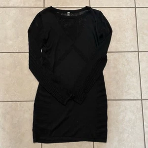 Mini Vestido Para Mujer Negro Red Manga Larga Bodycon Talla M/L Punk Gótico Cóctel - Imagen 1 de 10