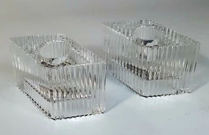 Lead Crystal Candlesticks Diamond Shape 24 % Full Lead by Gallery Originals - Picture 1 of 5