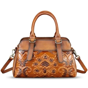 Purses and Handbags Women Genuine Leather Vintage Satchel Crossbody Shoulder Bag - Picture 1 of 16