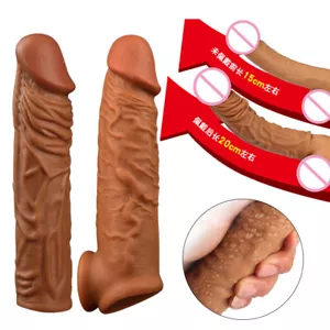 Extensor de pene masculino más grande potenciador extensión funda manga circunferencia condón - Imagen 1 de 15