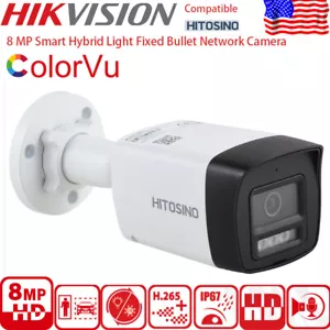 Hikvision kompatible 8 MP IP POE Kamera 4K ColorVu Alarm 2-WEGE Audio Kugel USA - Bild 1 von 8