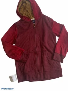 MUJER - ROUTE 66 SUDADERA CON CAPUCHA ROJA, SUÉTER, CAPUCHA DE PIEL, CREMALLERA COMPLETA, TALLA 14-16 - Imagen 1 de 8