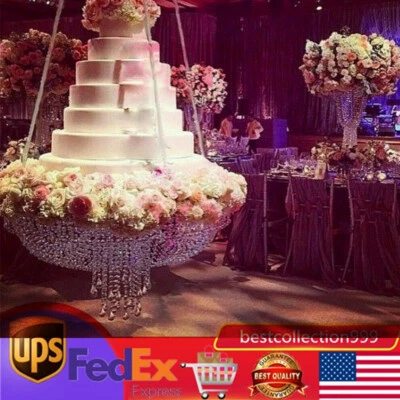 丙烯酸枝形吊灯蛋糕架水晶蛋糕架悬挂蛋糕秋千架 — 第 1/4 张图片