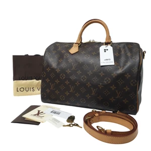 Authentic Louis Vuitton Speedy Bandouliere 35 Monogram M40392 Initials CLA273 - Picture 1 of 12