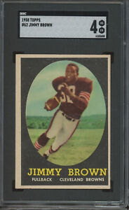 1958 Topps Football #62 Jimmy Brown RC Rookie VG EX SGC 4