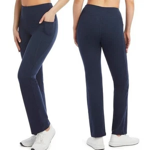 NWT Jockey Studio Flare Yoga Pants w/ Pocket Navy Blue Size Large - Picture 1 of 1